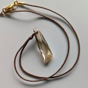 Swarovski Stone Pendant Necklace with Leather Strap